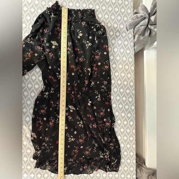 Sanctuary Smocked Black Floral Midi Dress, Women’s Size Small - Picture 10 of 14